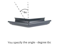 125mm Half Round Anthracite Grey Galvanised Steel degree 'to be confirmed' External Gutter Angle