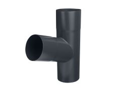80mm Anthracite Grey Galvanised Steel Downpipe 70Degree Branch