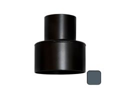 63mm (2.5") Swaged Round Aluminium Downpipe to 110mm Soil Pipe Adaptor - RAL 7016M Anthracite Grey - from Rainclear Systems