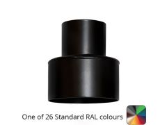 63mm (2.5") Swaged Round Aluminium Downpipe to 110mm Soil Pipe Adaptor - One of 26 Standard Matt RAL colours TBC - from Rainclear Systems