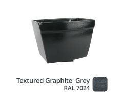 100 x 75mm (4"x3") Cast Aluminium Rectangular Hopper - 250 x 180 x 180mm - Textured 7024 Graphite Grey