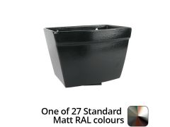75 x 75mm (3"x3") Cast Aluminium Rectangular Hopper - 250 x 180 x 180mm - One of 26 Standard Matt RAL colours TBC