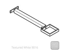 100 x 75mm (4"x3") Aluminium Stand-Off (290mm) Downpipe Clip - Textured 9016 White
