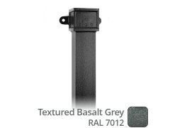 75 x 75mm (3"x3") x 1m Cast Aluminium Downpipe with Eared Socket - Textured 7012 Basalt Grey