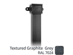 100 x 75mm (4"x3") x 1m Cast Aluminium Downpipe with Eared Socket - Textured 7024 Graphite Grey