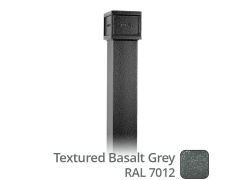 75 x 75mm (3"x3") x 1m Cast Aluminium Downpipe with  Non-eared Socket - Textured 7012 Basalt Grey