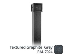 75 x 75mm (3"x3") x 1m Cast Aluminium Downpipe with  Non-eared Socket - Textured 7024 Graphite Grey