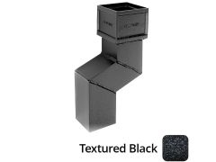 75 x 75mm (3"x3") Cast Aluminium Downpipe 75mm Offset - Textured Black
