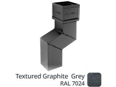 75 x 75mm (3"x3") Cast Aluminium Downpipe 75mm Offset - Textured 7024 Graphite Grey