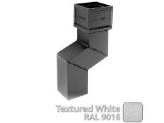 100 x 75mm (4"x3") Cast Aluminium Downpipe 75mm Offset - Textured 9016 White