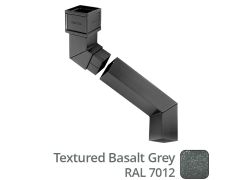 75 x 75mm (3"x3") Cast Aluminium Downpipe Two-part 305mm (max) Adjustable Offset - Textured 7012 Basalt Grey