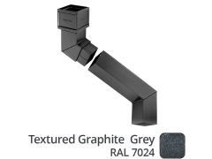 100 x 75mm (4"x3") Cast Aluminium Downpipe Two-part 305mm (max) Adjustable Offset - Textured 7024 Graphite Grey