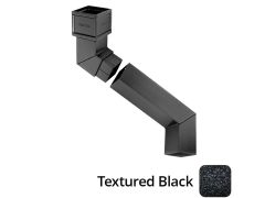 75 x 75mm (3"x3") Cast Aluminium Downpipe Two-part 762mm (max) Adjustable Offset - Textured Black