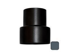 76mm (3") Swaged Round Aluminium Downpipe to 110mm Soil Pipe Adaptor - RAL 7016M Anthracite Grey - from Rainclear Systems
