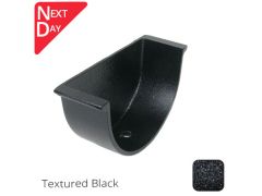 115x75mm (4.5"x3") Beaded Deep Run Cast Aluminium Gutter Stop-end - Internal - Textured Black - Next Day Delivery