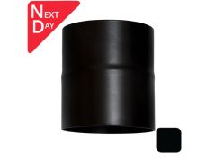100mm (4") Swaged Round Aluminium Downpipe to 110mm Soil Pipe Adaptor - RAL 9005M Matt Black - from Rainclear Systems