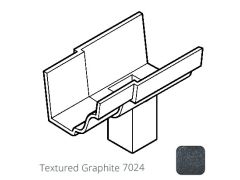 100x75mm (4x3") rectangular outlet Cast Aluminium 125x100mm (5x4") Moulded Gutter Running Outlet - Single Spigot - Textured 7024 Graphite