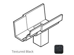 100x75mm (4x3") rectangular outlet Cast Aluminium 100 x 75mm (4"x3")  Moulded Gutter Running Outlet - Single Spigot - Textured Black 