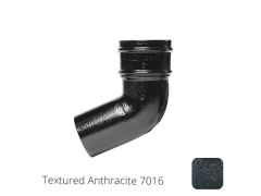 76mm (3") Cast Aluminium Downpipe 112 Degree Bend without Ears - Textured Anthracite Grey RAL 7016