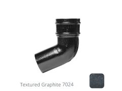 76mm (3") Cast Aluminium Downpipe 112 Degree Bend without Ears - Textured Graphite Grey RAL 7024
