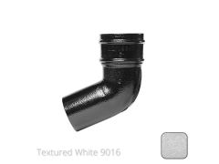 76mm (3") Cast Aluminium Downpipe 112 Degree Bend without Ears - Textured Traffic White RAL 9016