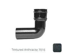 76mm (3") Cast Aluminium Downpipe 90 Degree Bend without Ears - Textured Anthracite Grey RAL 7016