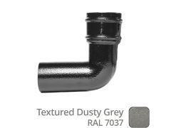 76mm (3") Cast Aluminium Downpipe 90 Degree Bend without Ears - Textured Dusty Grey RAL 7037