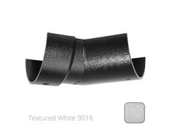115mm (4.5") Half Round Cast Aluminium Gutter 135 Internal Angle - Textured Traffic White RAL 9016 