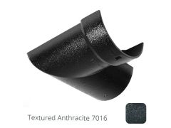 100mm (4") Half Round Cast Aluminium Gutter 90 Internal Angle - Textured Anthracite Grey RAL 7016 