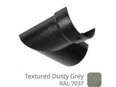 100mm (4") Half Round Cast Aluminium Gutter 90 Internal Angle - Textured Dusty Grey RAL 7037