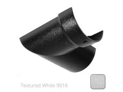 115mm (4.5") Half Round Cast Aluminium Gutter 90 Internal Angle - Textured Traffic White RAL 9016 