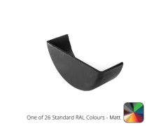115mm (4.5") Half Round Cast Aluminium External Stop End - One of 26 Standard Matt RAL colours TBC 