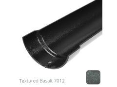 100mm (4") Half Round Cast Aluminium Gutter 1.83m length - Textured Basalt Grey RAL 7012 
