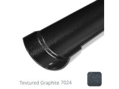 100mm (4") Half Round Cast Aluminium Gutter 1.83m length - Textured Graphite Grey RAL 7024 