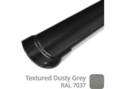 100mm (4") Half Round Cast Aluminium Gutter 1.83m length - Textured Dusty Grey RAL 7037