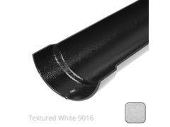 115mm (4.5") Half Round Cast Aluminium Gutter 1.83m length - Textured Traffic White RAL 9016 