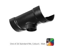 115mm (4.5") Half Round Cast Aluminium 63mm Gutter Outlet - One of 26 Standard Matt RAL colours TBC 