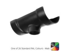 100mm (4") Half Round Cast Aluminium 76mm Gutter Outlet - One of 26 Standard Matt RAL colours TBC 