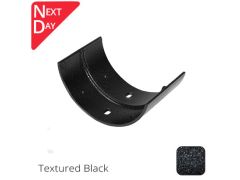 100mm (4") Half Round Cast Aluminium Gutter Union - Textured Black