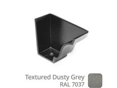 100 x 75mm (4"x3") Moulded Ogee Cast Aluminium Right Hand Internal Stop End - Textured Dusty Grey RAL 7037 - Buy online now from Rainclear Systems