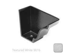 100 x 75mm (4"x3") Moulded Ogee Cast Aluminium Right Hand Internal Stop End - Textured Traffic White RAL 9016 