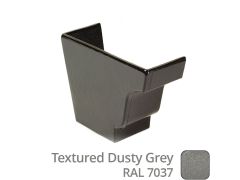 100 x 75mm (4"x3") Moulded Ogee Cast Aluminium Left Hand External Stop End - Textured Dusty Grey RAL 7037 - Buy online now from Rainclear Systems