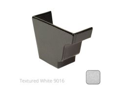 100 x 75mm (4"x3") Moulded Ogee Cast Aluminium Left Hand External Stop End - Textured Traffic White RAL 9016 