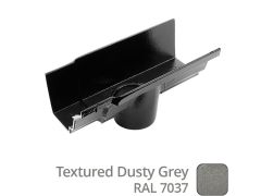 125x100 (5"x 4") Moulded Ogee Cast Aluminium 63mm Gutter Outlet - Textured Dusty Grey RAL 7037 - Buy online now from Rainclear Systems