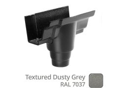 100 x 75mm (4"x3") Moulded Ogee Cast Aluminium 76mm Gutter Outlet - Textured Dusty Grey RAL 7037 - Buy online now from Rainclear Systems