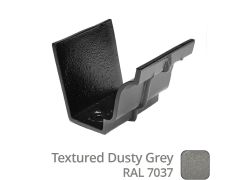 100 x 75mm (4"x3") Moulded Ogee Cast Aluminium Gutter Union - Textured Dusty Grey RAL 7037 - Buy online now from Rainclear Systems