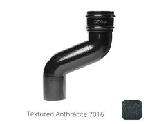 76mm (3") Cast Aluminium Downpipe 150mm Offset - Textured Anthracite Grey RAL 7016 