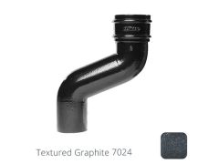 76mm (3") Cast Aluminium Downpipe 150mm Offset - Textured Graphite Grey RAL 7024 