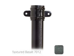 63mm  (2.5") x 3m Aluminium Downpipe with Cast Eared Socket - Textured Basalt Grey RAL 7012 - from Rainclear Systems