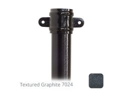 63mm  (2.5") x 3m Aluminium Downpipe with Cast Eared Socket - Textured Graphite Grey RAL 7024